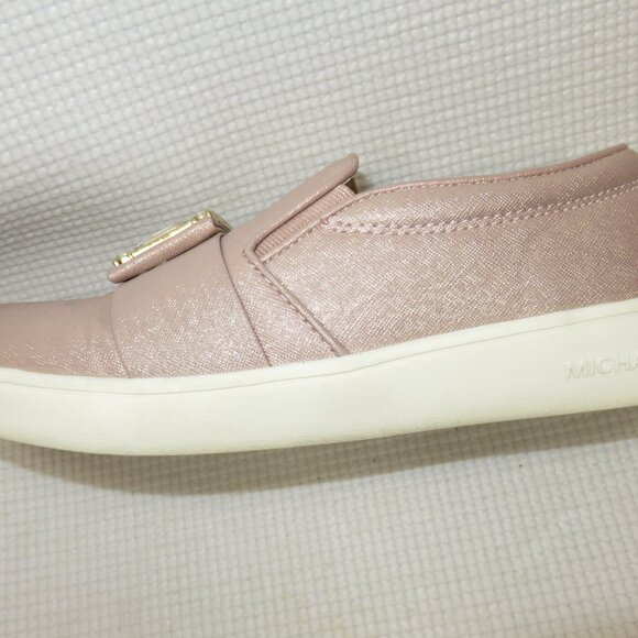 Michael Kors Ivy Cara-888 Rose Gold MK Bling Glitter Crystal Flats Size 5 Shoes - Picture 10 of 12